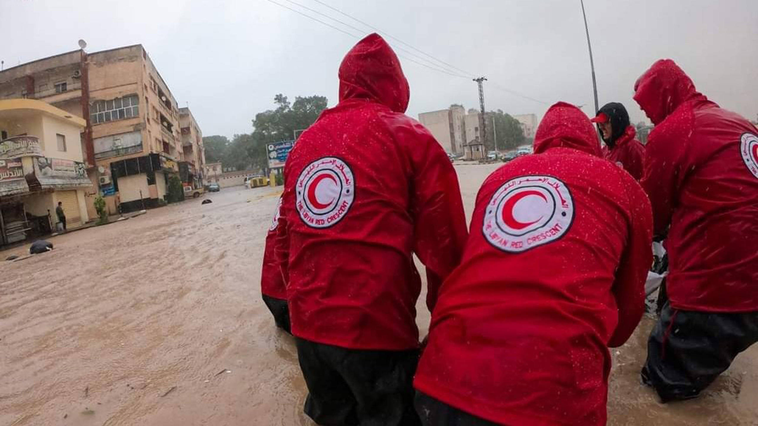 Libyan Red Crescent volunteers provide emergency aid after Storm Daniel’s destructions. Photo: IFRC