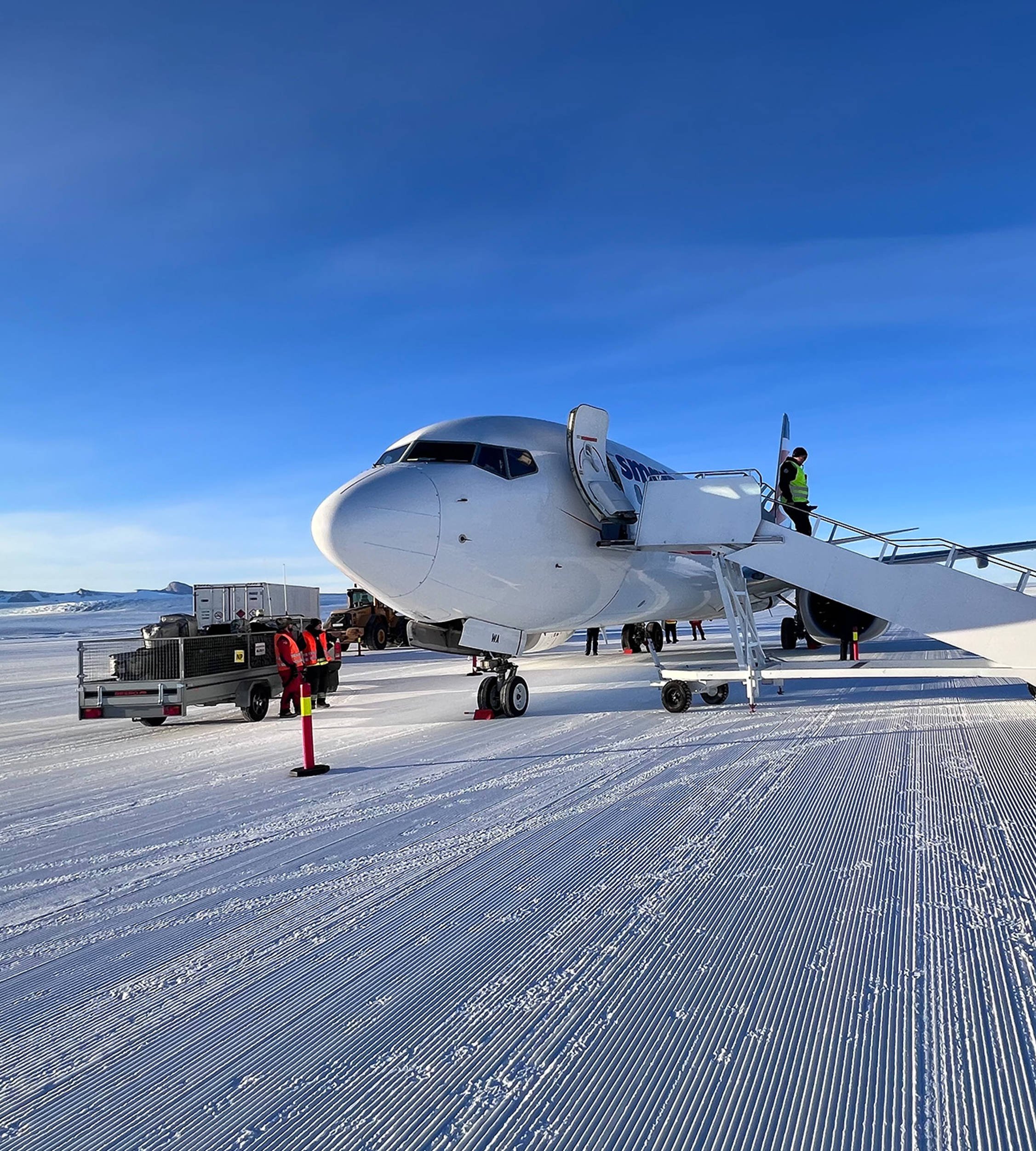 Airplane on ice in Antarctica