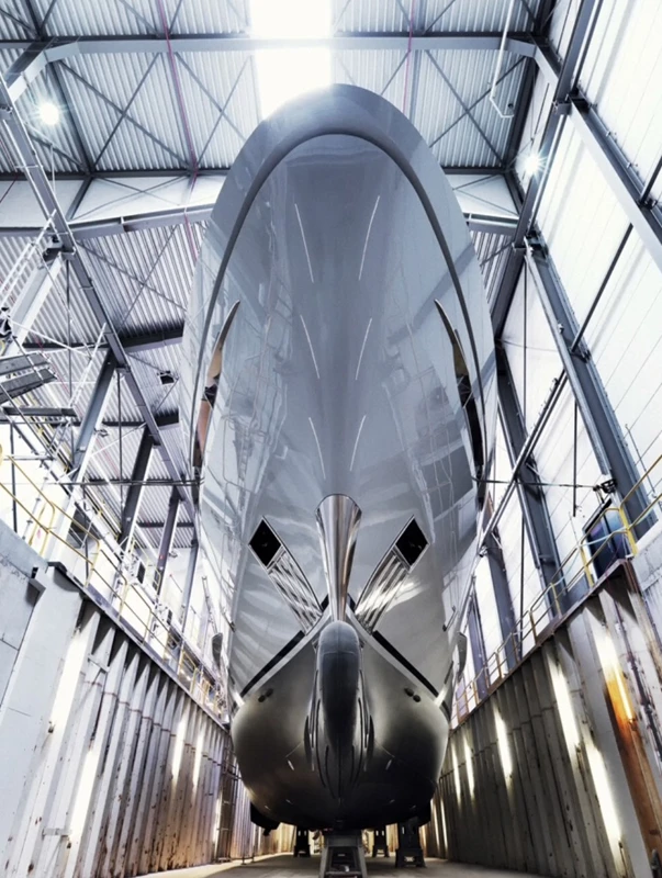yatch prepared for coating application and maintenance.