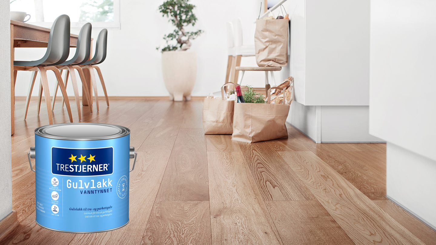 Lacka trägolv med Trestjerner