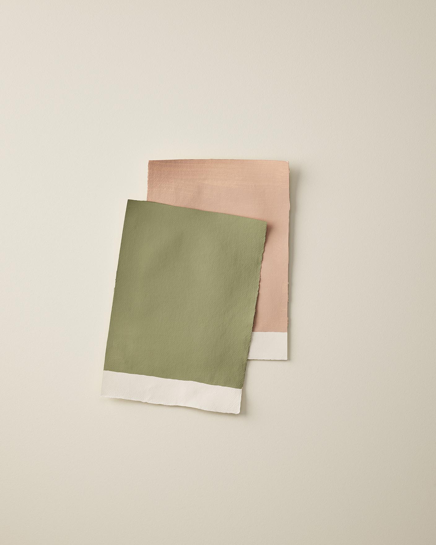 Colour samples of Green Tea and Pink Ambience.
