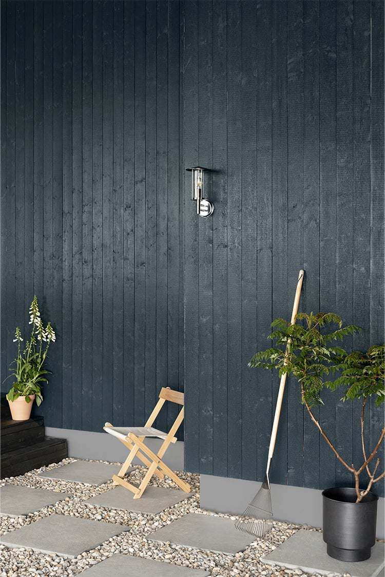 Jotun 0730 Fjellblå Jotun Drytech 9933 Stenvegg Trebitt 9805 Sløret Sort