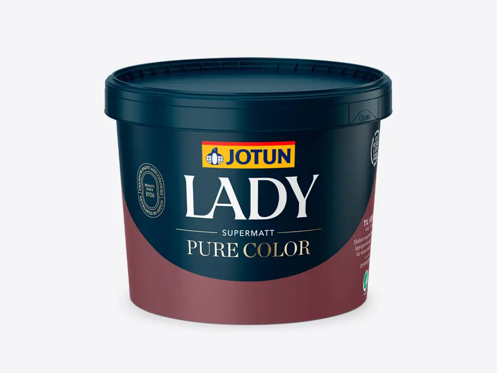 Malingsspann fra Jotun med påskriften LADY Pure Color Supermatt
