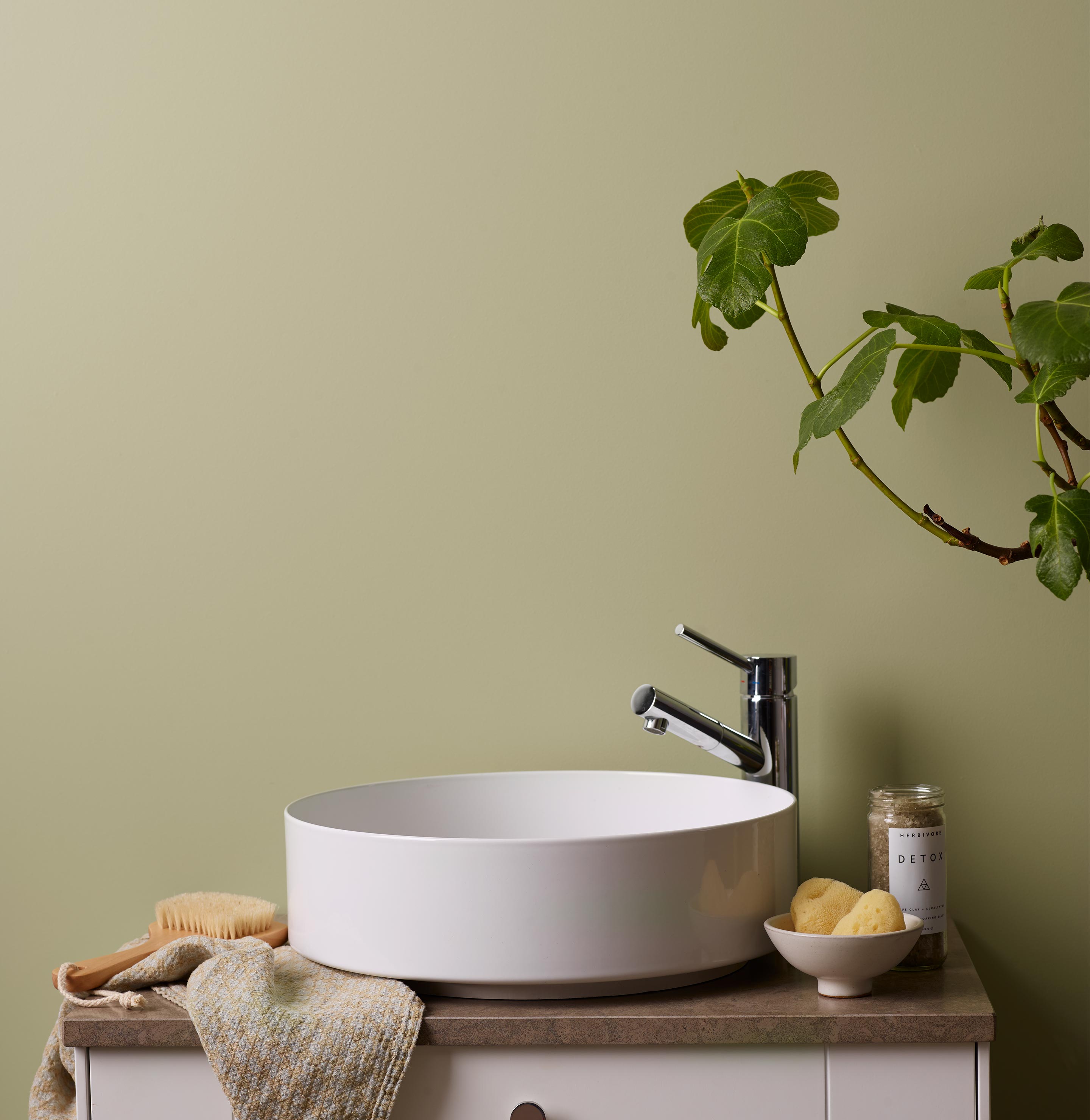 Slud vitamin lade som om Smuk grøn farve til dit badeværelse – Jotun 8302 Laurbær