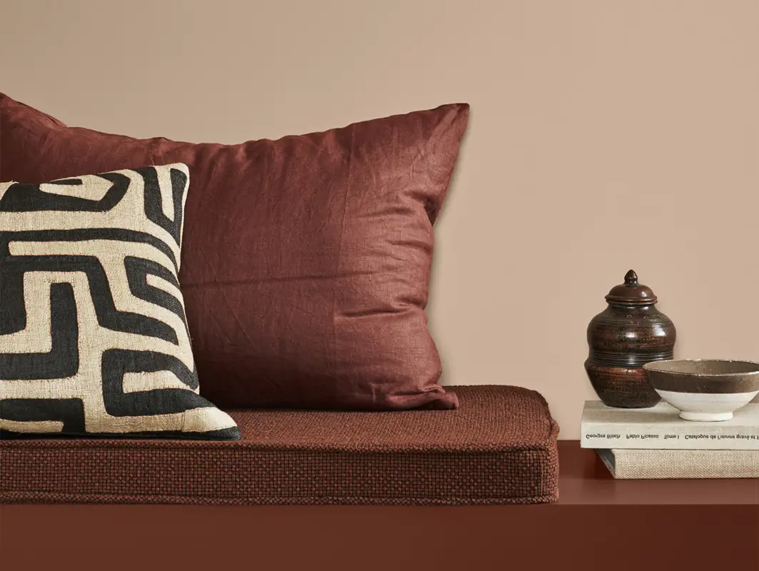 Peach and orange colours for your living room