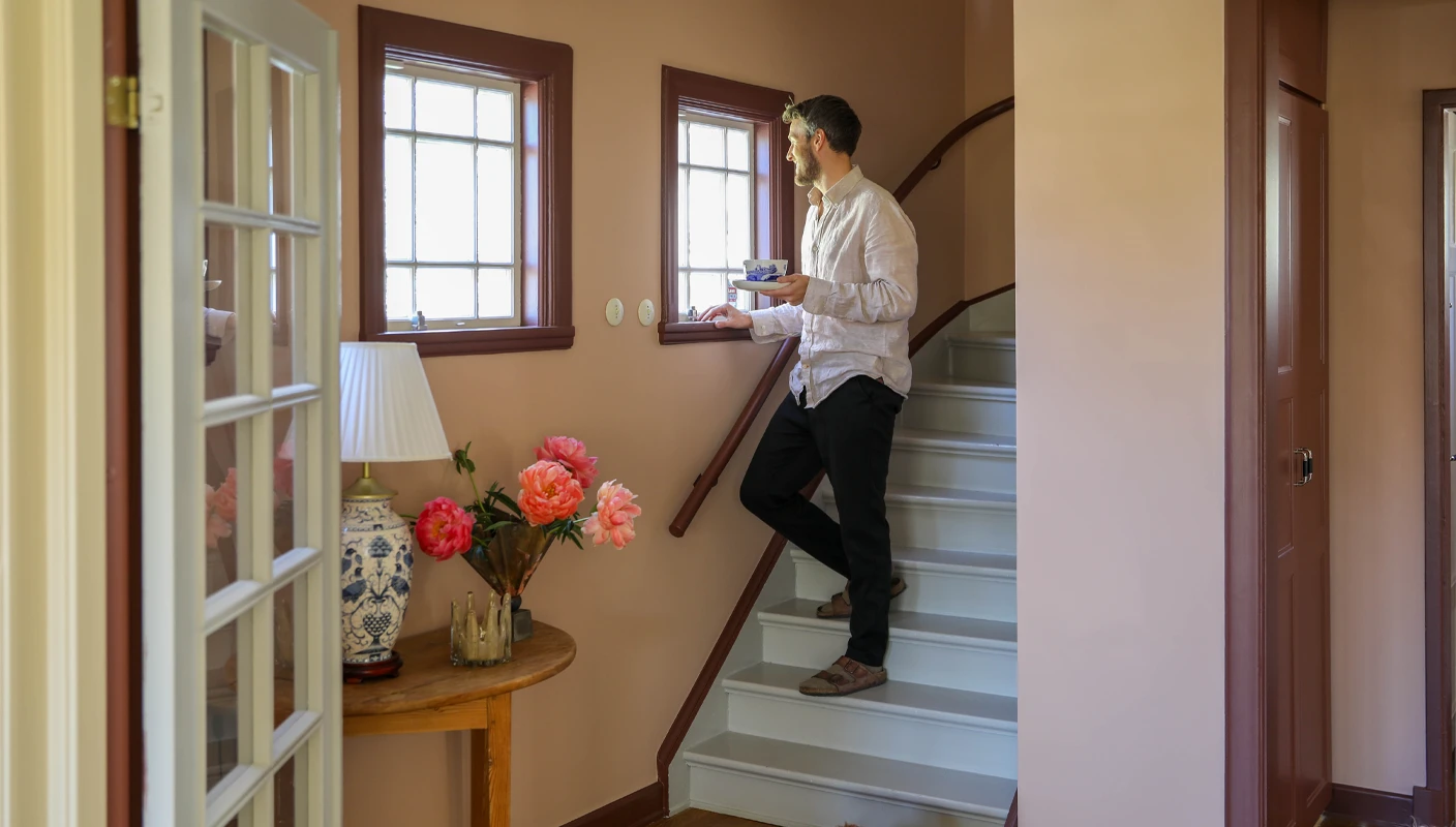 Hannes hall pink ambience och sophisticated red