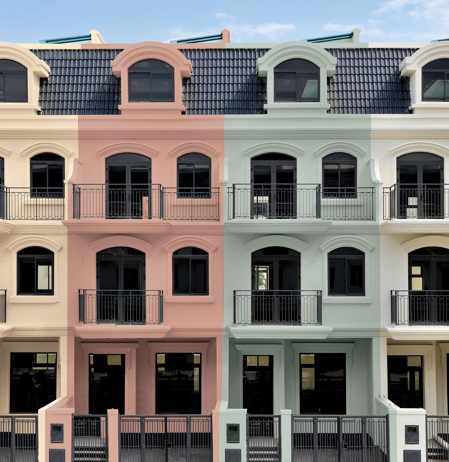 Jotun 1998 Spring Champagne 20047 Blushing Peach 6351 Tender Green