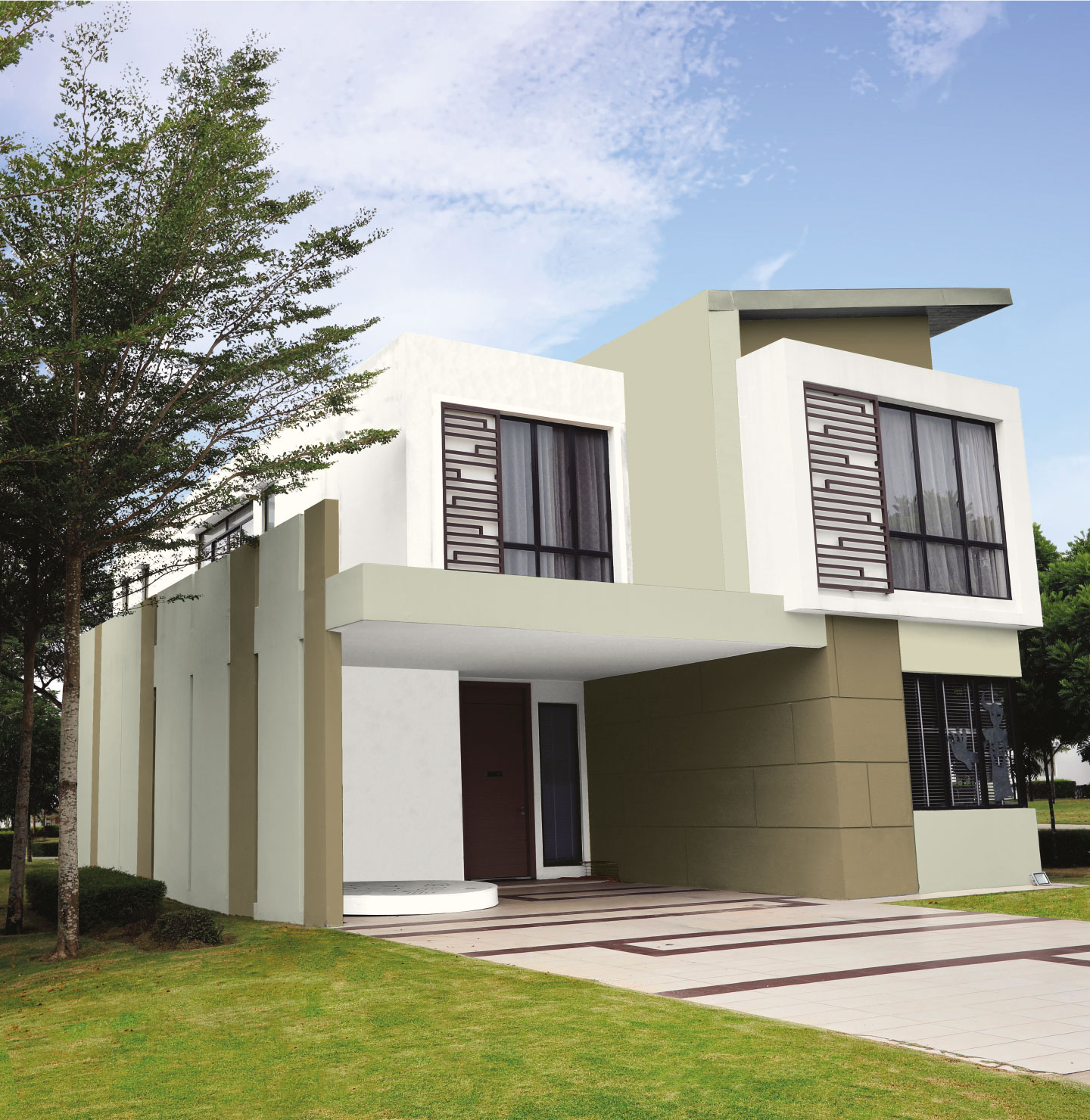 Jotun 9918 Morning Fog 8316 Thunder Grey 8469 Green Leaf