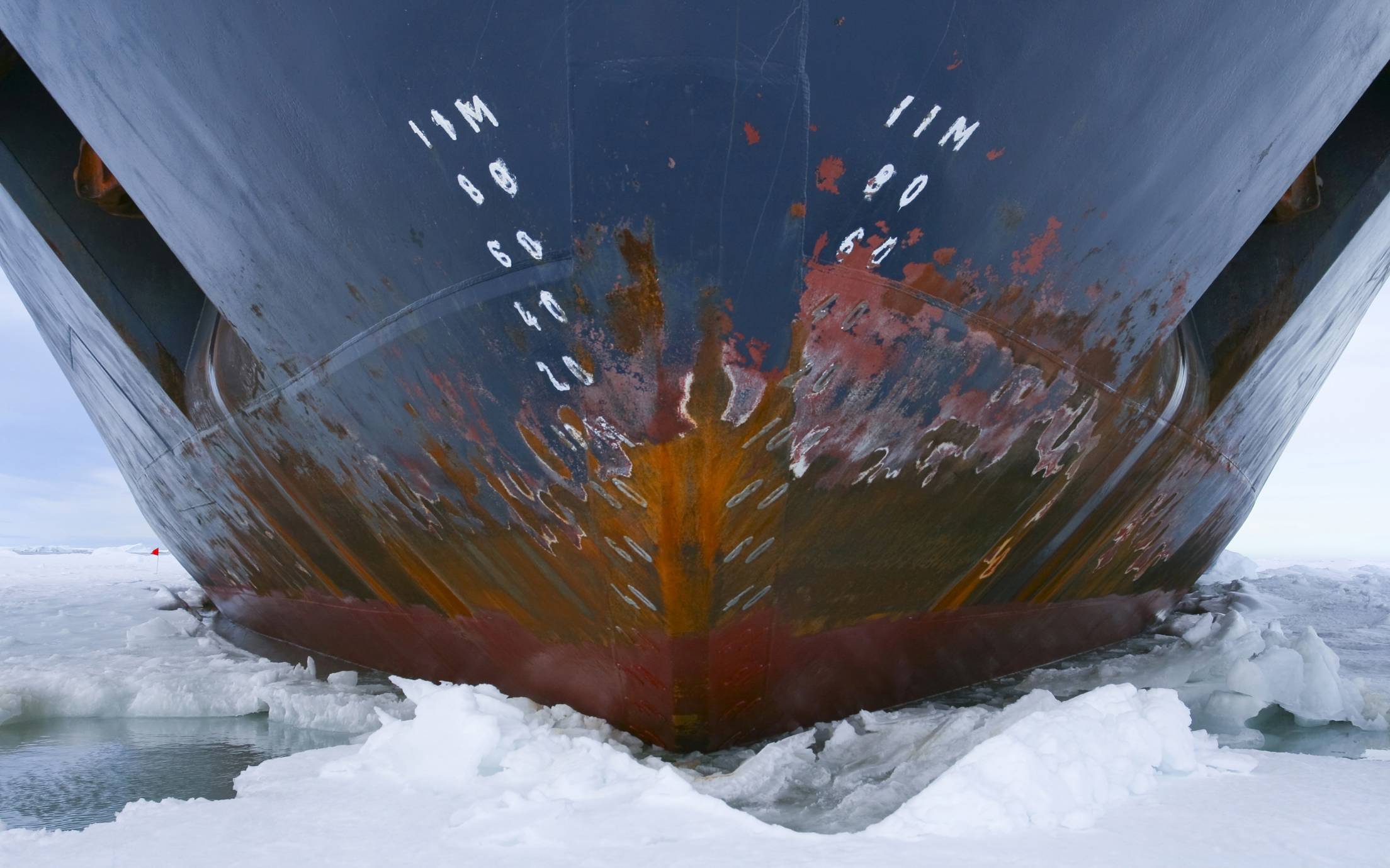 Hull of an icebreaker