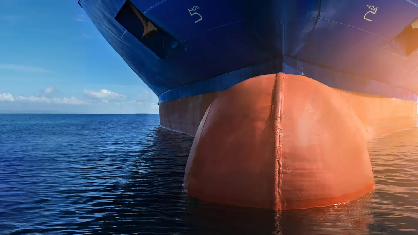 Ship hull just above the waterline