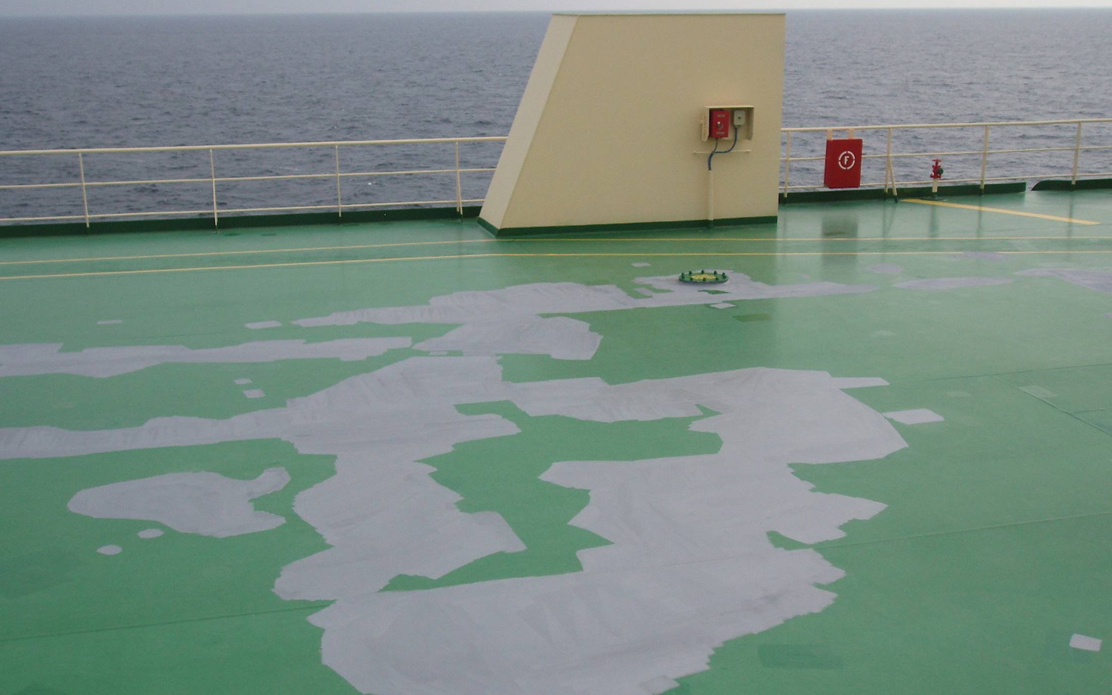 Green ship deck