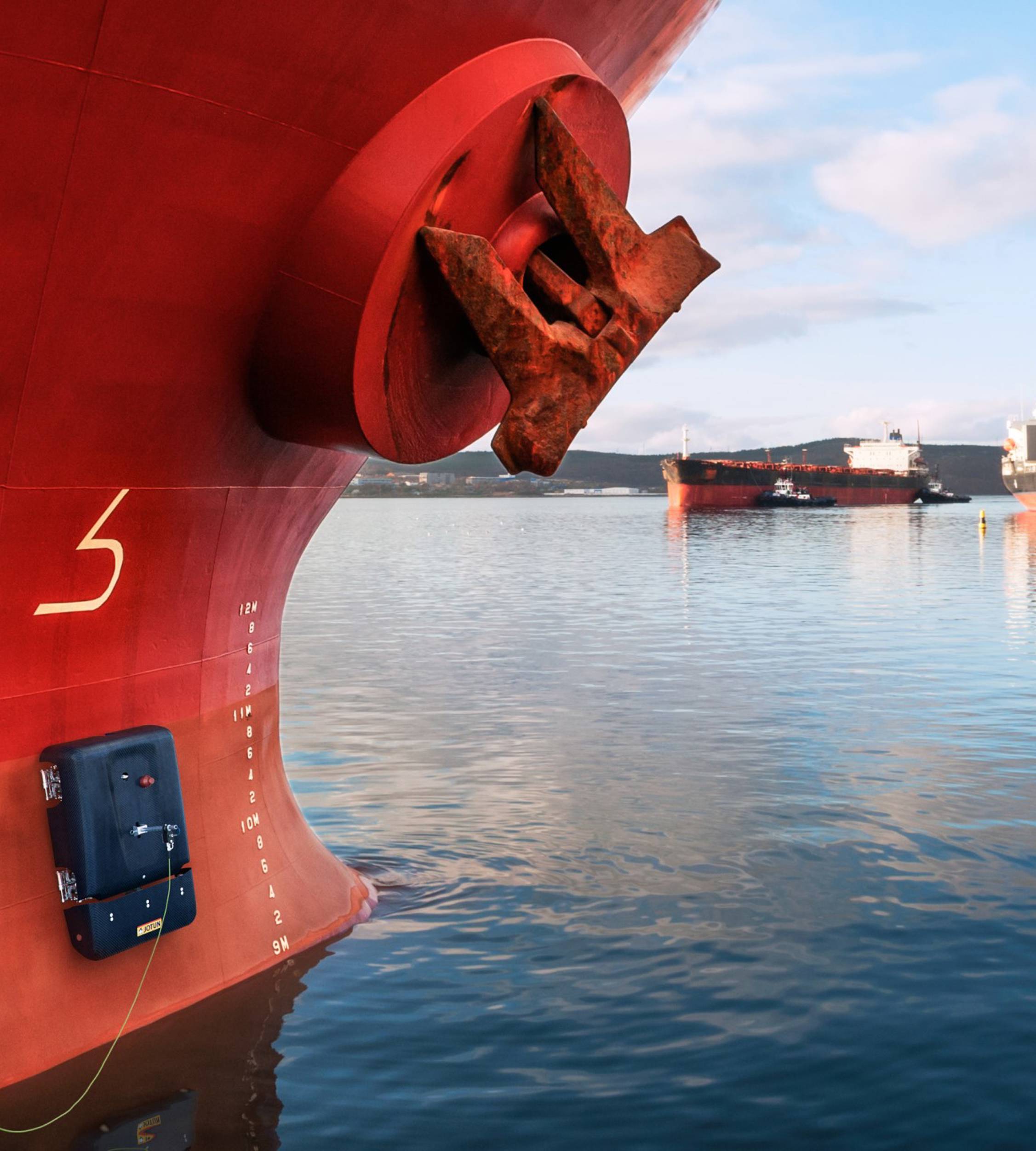 Ship hull treated with antifouling solution
