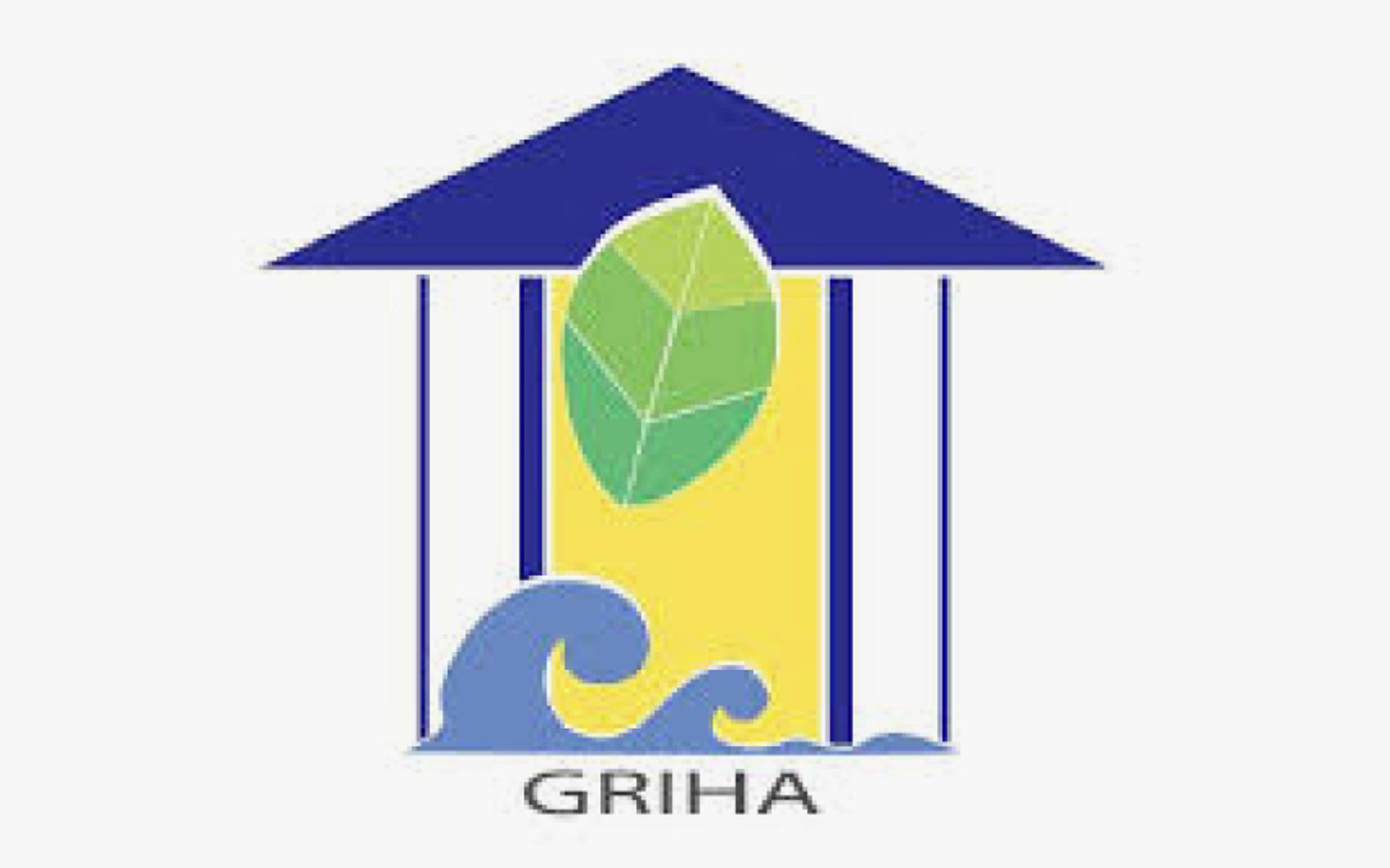 GRIHA logo on gray background