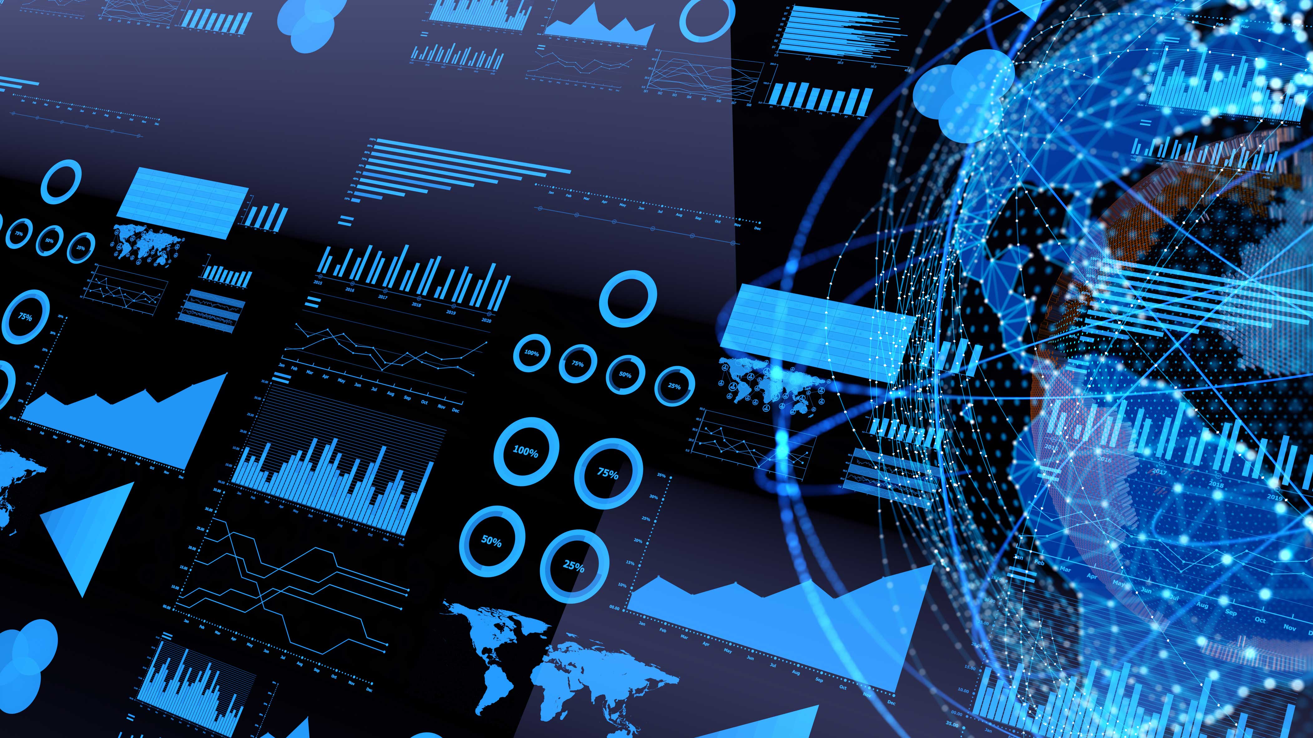 Futuristic monitoring dashboard