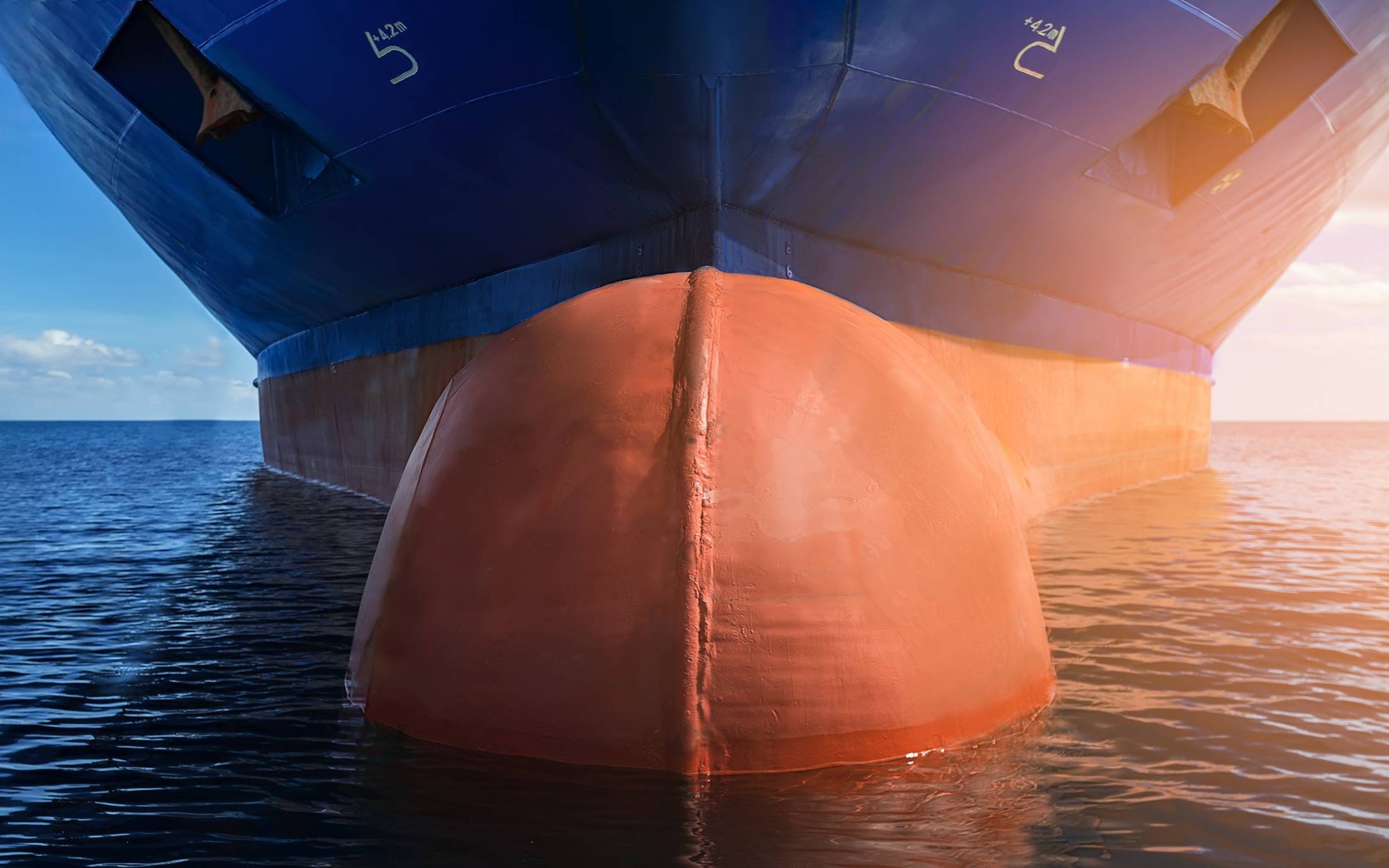 A ship hull above water