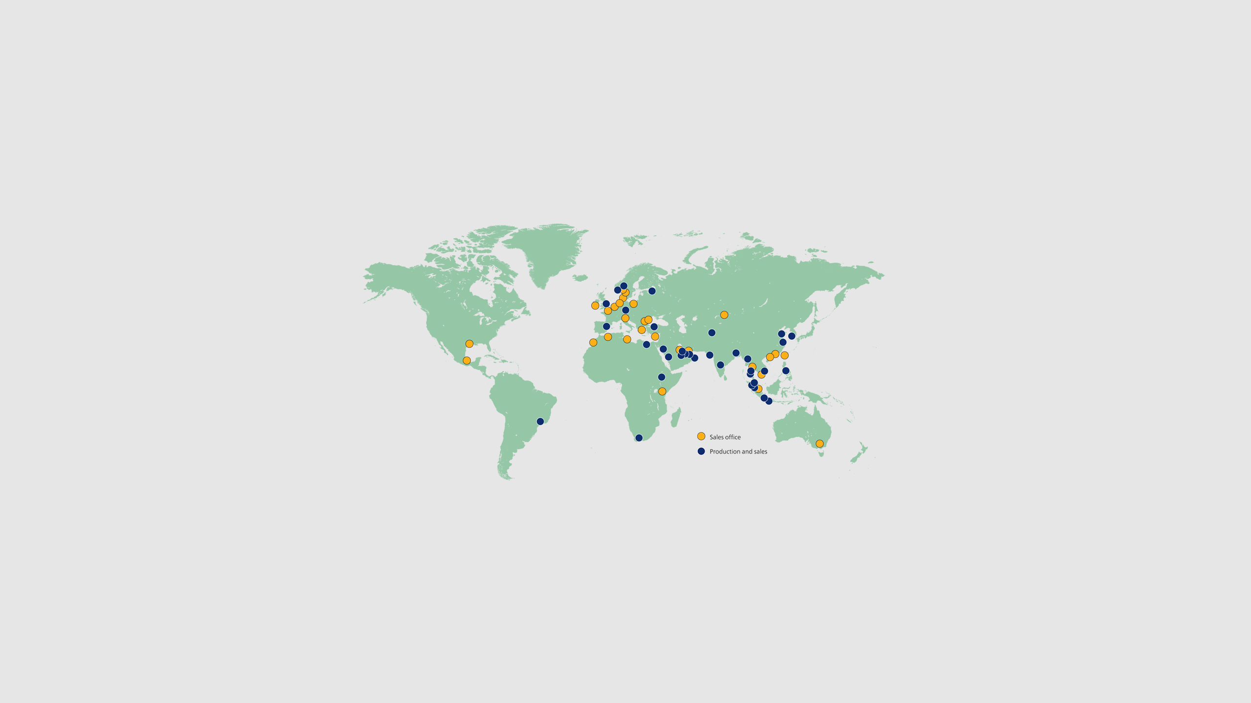 Map of Jotun's presence around the world