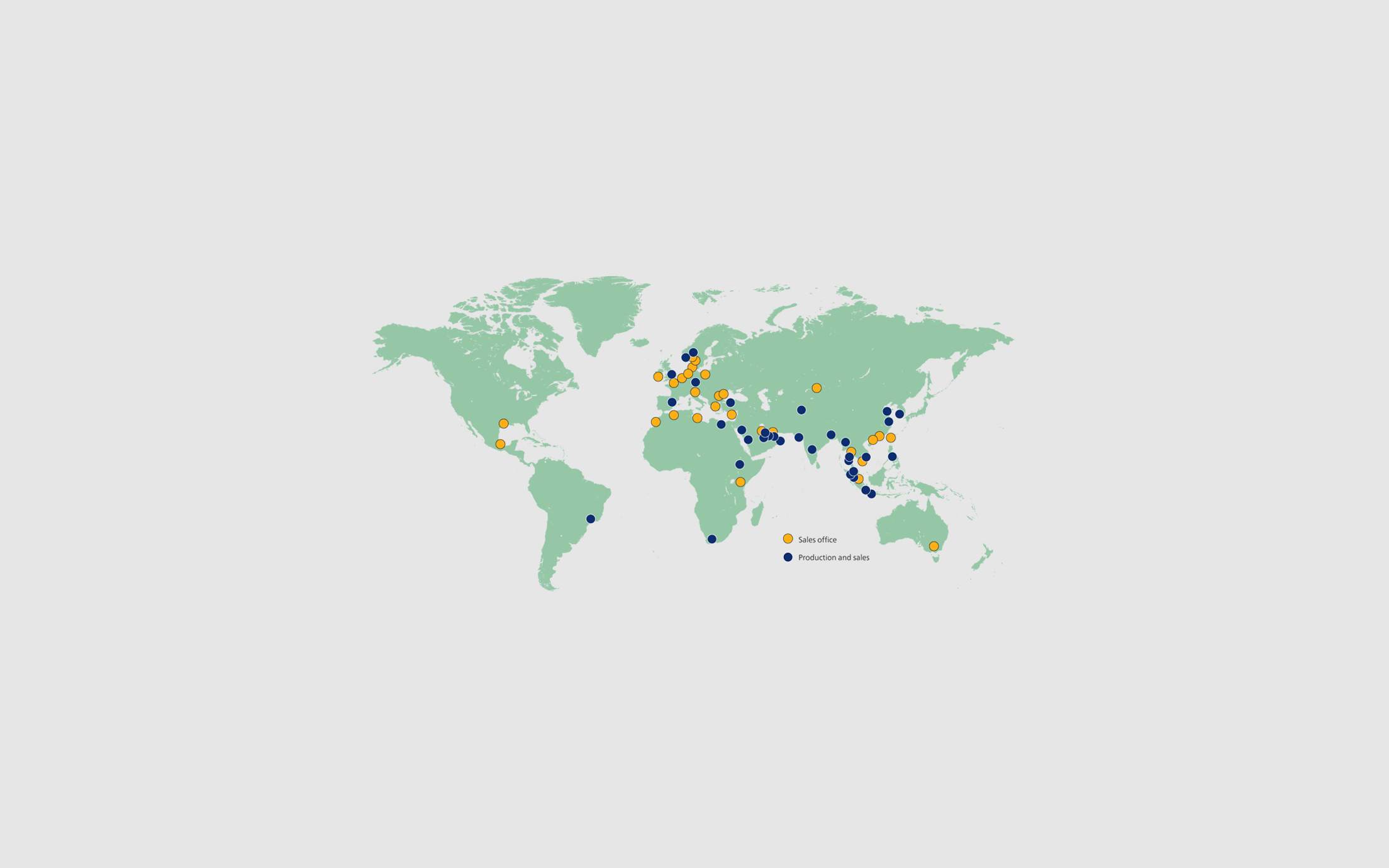 Map of Jotun's presence around the world