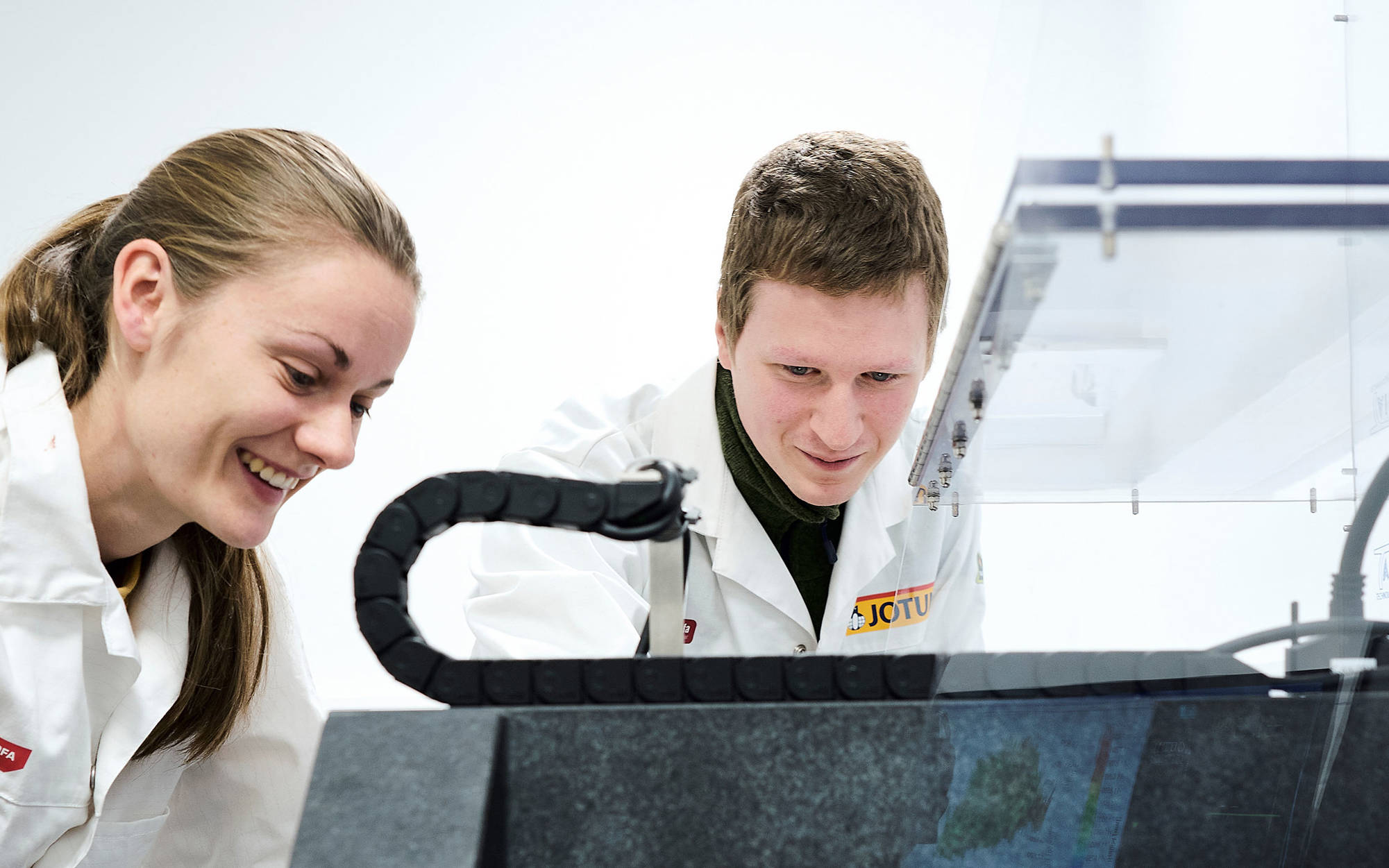 Two scientists working at the R&D centre in Norway