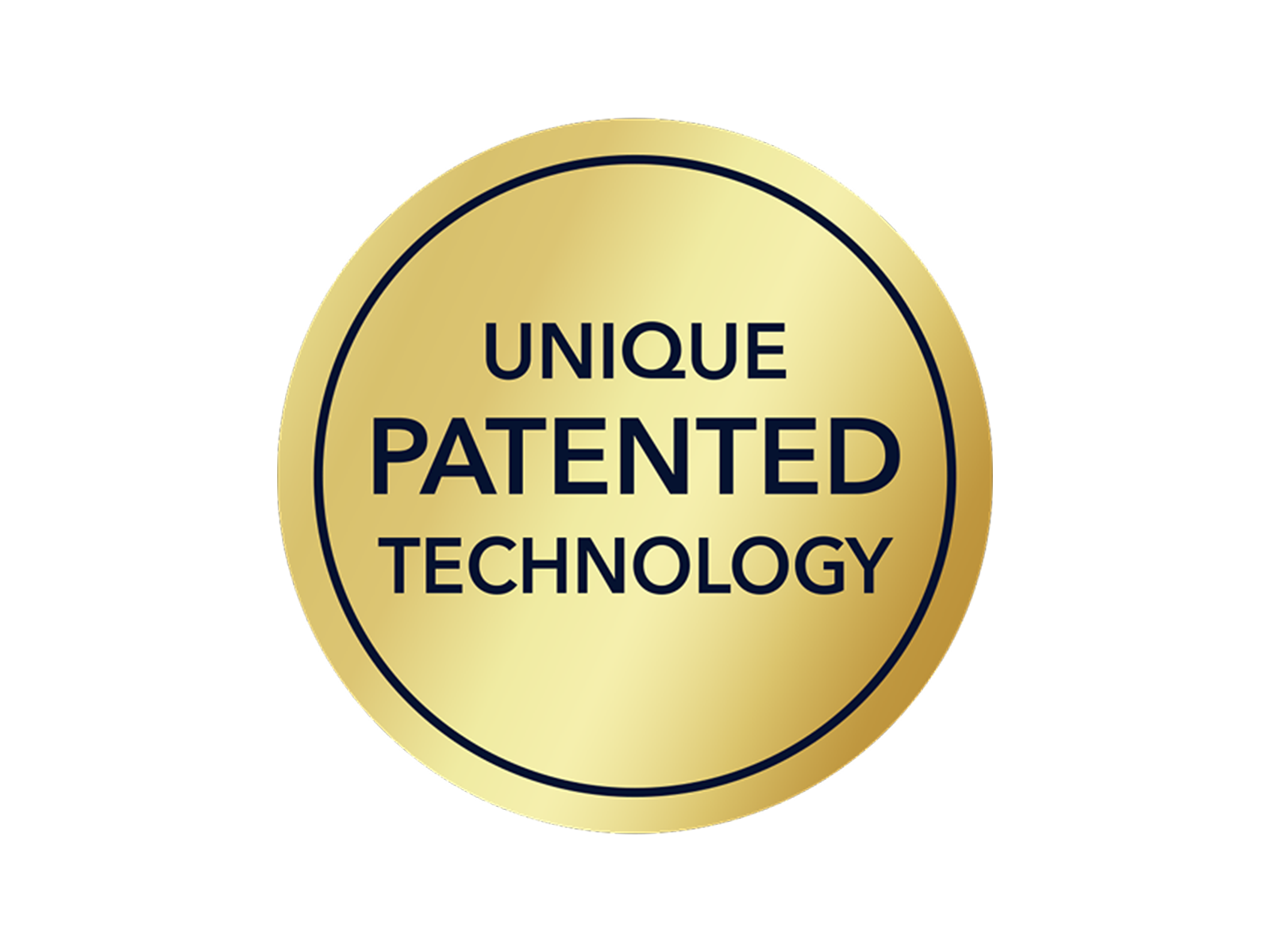 Gullfarget merke med teksten «Unique Patented Technology» for unik patentert teknologi fra Jotun
